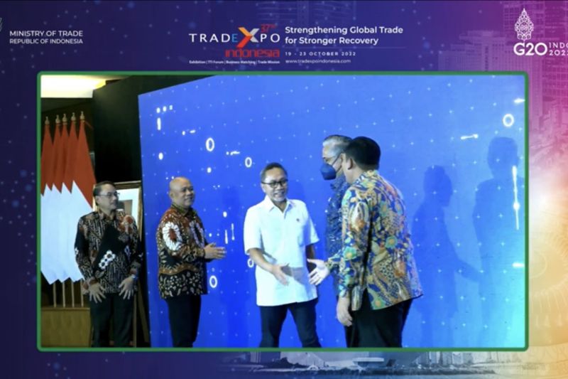 Seremoni peresmian Trade Expo Indonesia ke-37 oleh Menteri Perdagangan Zulkifli Hasan di Jakarta, Rabu. (Dok. ANTARA/Tangkapan Layar Aplikasi)